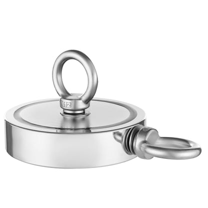 Magnet Fishing Kit, 2000 LBS/907 Kg Double-Sided Pulling Force Strong Magnet Fishing Kit, Rare Earth Neodymium Magnetic Fishing Kit Includes Grappling Hook, Heavy Duty Rope, Gloves and Eyebolt