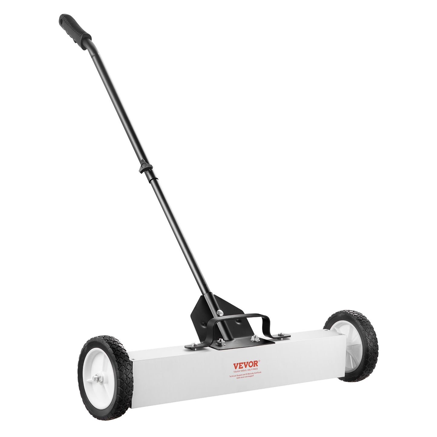 24-Inch Magnetic Sweeper with Wheels, 50 lbs Capacity, with Telescoping Magnetic Pickup Tool, Adjustable Handle, Magnetic Pickup Sweeper to Pick Up Nails and Screws, for Workshop, Garage, Yard