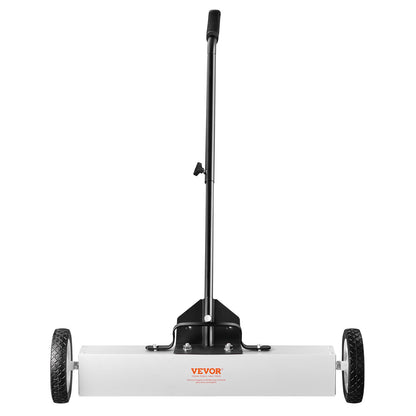 24-Inch Magnetic Sweeper with Wheels, 50 lbs Capacity, with Telescoping Magnetic Pickup Tool, Adjustable Handle, Magnetic Pickup Sweeper to Pick Up Nails and Screws, for Workshop, Garage, Yard