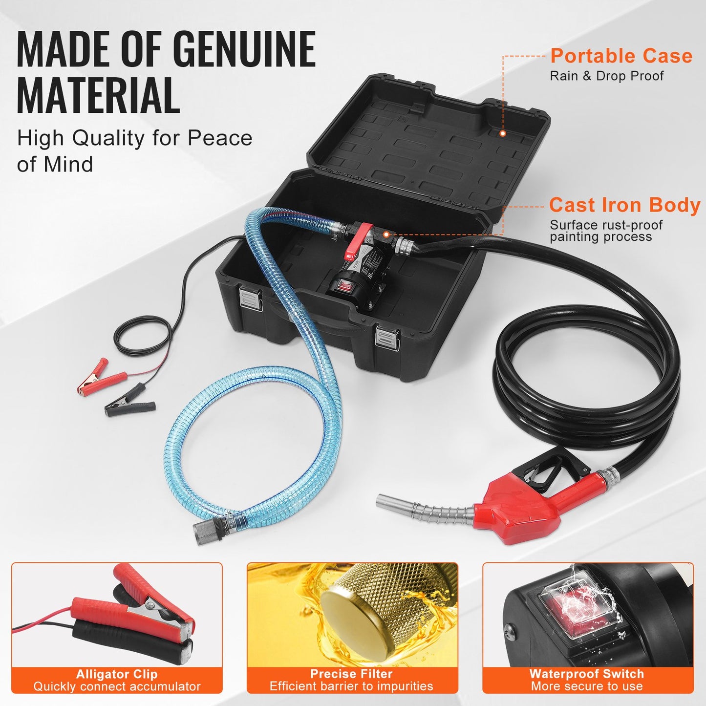 Hochdruckpumpe 12V 10 GPM 1/4 HK Dieselpumpe mit automatischer Bremspumpe