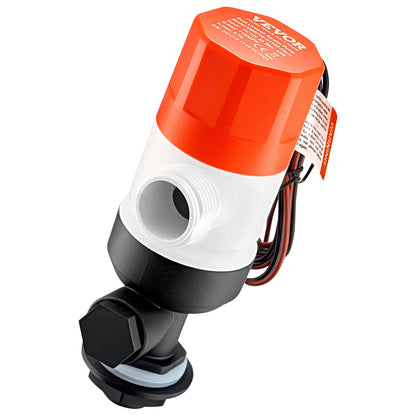 Lebendköderpumpe für Boote, 12 V, 69 l/min (1100 GPH), gerade Belüfterpumpe mit Doppeleinlass, ABA-Gehäuse und abnehmbarer Motorkartusche, korrosionsbeständige Lebendköder-/Köderbehälterpumpe für Süß- und Salzwasser