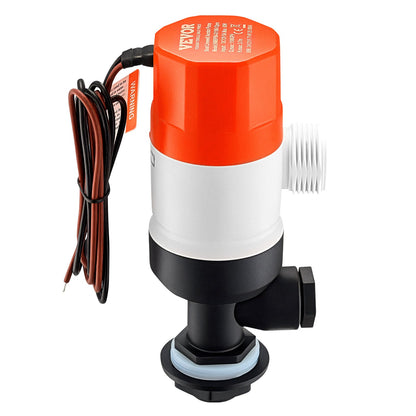 Lebendköderpumpe für Boote, 12 V, 69 l/min (1100 GPH), gerade Belüfterpumpe mit Doppeleinlass, ABA-Gehäuse und abnehmbarer Motorkartusche, korrosionsbeständige Lebendköder-/Köderbehälterpumpe für Süß- und Salzwasser