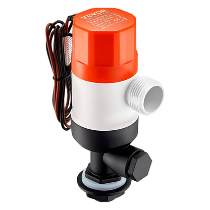 Lebendköderpumpe für Boote, 12 V, 69 l/min (1100 GPH), gerade Belüfterpumpe mit Doppeleinlass, ABA-Gehäuse und abnehmbarer Motorkartusche, korrosionsbeständige Lebendköder-/Köderbehälterpumpe für Süß- und Salzwasser