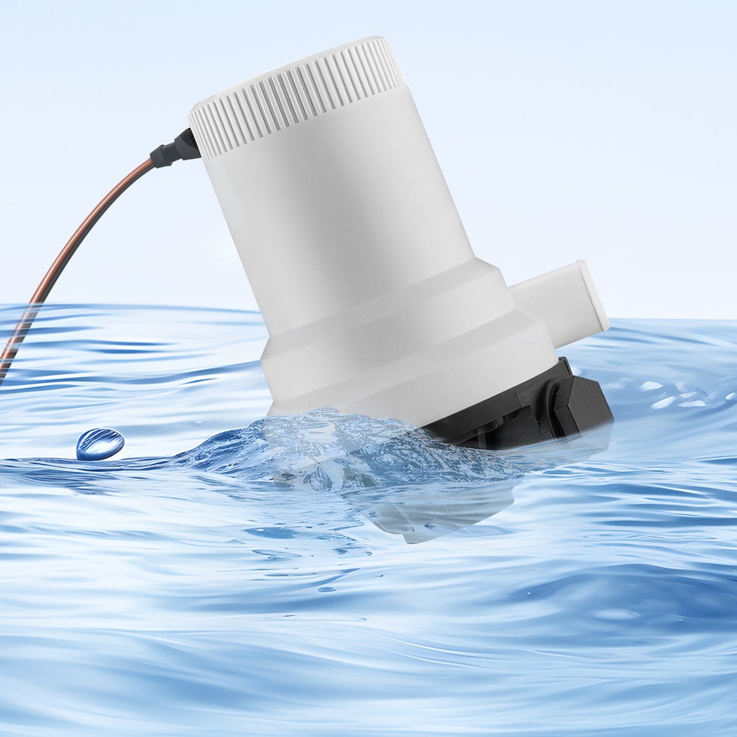 Lebendköderpumpe für Boote, 12 V, 101 l/min (1600 GPH), gerade Belüfterpumpe mit Doppeleinlass, ABA-Gehäuse und abnehmbarer Motorkartusche, korrosionsbeständige Lebendköder-/Köderbehälterpumpe für Süß- und Salzwasser