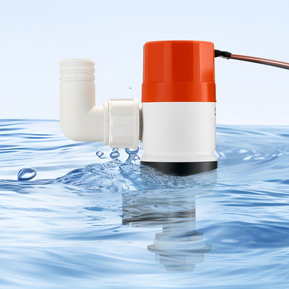 Lebendköderpumpe für Boote, 12 V, 32 l/min (500 GPH), gerade Belüfterpumpe mit zwei Einlässen, ABA-Gehäuse und abnehmbarer Motorkartusche, korrosionsbeständige Lebendköder-/Köderbehälterpumpe für Süß- und Salzwasser