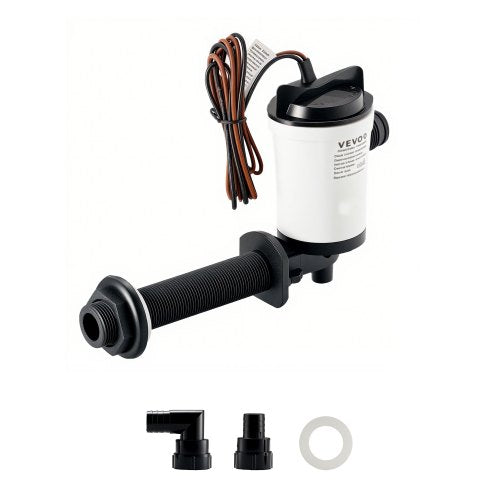 Lebendköderpumpe für Boote, 12 V, 50 l/min (800 GPH), Belüfterpumpe mit abnehmbarem Motor, 90°-Köderpumpen für Boote, korrosionsbeständige Tauchbelüfterpumpe, für Süß- und Salzwasser