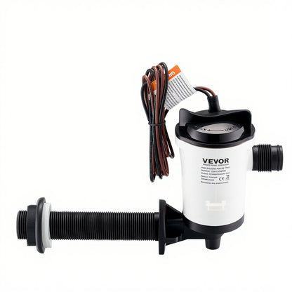 Lebendköderpumpe für Boote, 12 V, 50 l/min (800 GPH), Belüfterpumpe mit abnehmbarem Motor, 90°-Köderpumpen für Boote, korrosionsbeständige Tauchbelüfterpumpe, für Süß- und Salzwasser