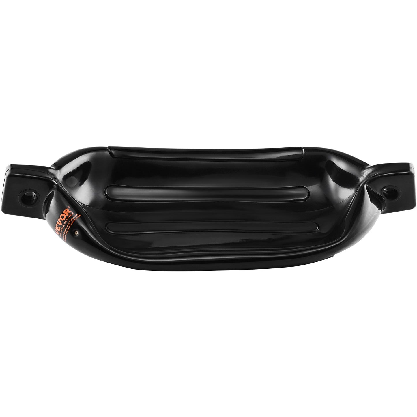 Boat Fenders, 8.5" x 26" Boat Bumpers for Docking, Inflatable Ribbed Fender with Center Holes, Marine Boat Dock Fender Bumper with Air Pump, 4 Needles and 4 Ropes and Storage Bag, Black