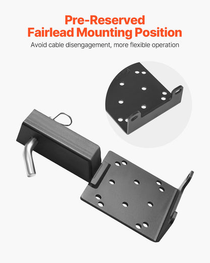 Winch Mount, 3600 lbs / 1633 kg Load Capacity, Trailer Hitch Winch Mount with 50.8 mm Receiver, 2/4 Winch Bolt Holes, Powder Coated Steel, Suitable for ATV UTV Pickup Truck, Black