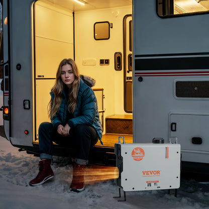 2KW Diesel Heater, 12V/24V All in One Diesel Air Heater, with Bluetooth APP Control, Remote Control and Display Screen, CO Alarm, Fast Heating Portable Diesel Heater for Vehicles and Outdoors