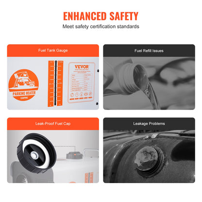 8KW Diesel Heater, 12V/24V All in One Diesel Air Heater, with Bluetooth APP Control, Remote Control and Display Screen, CO Alarm, Fast Heating Portable Diesel Heater for Vehicles and Outdoors