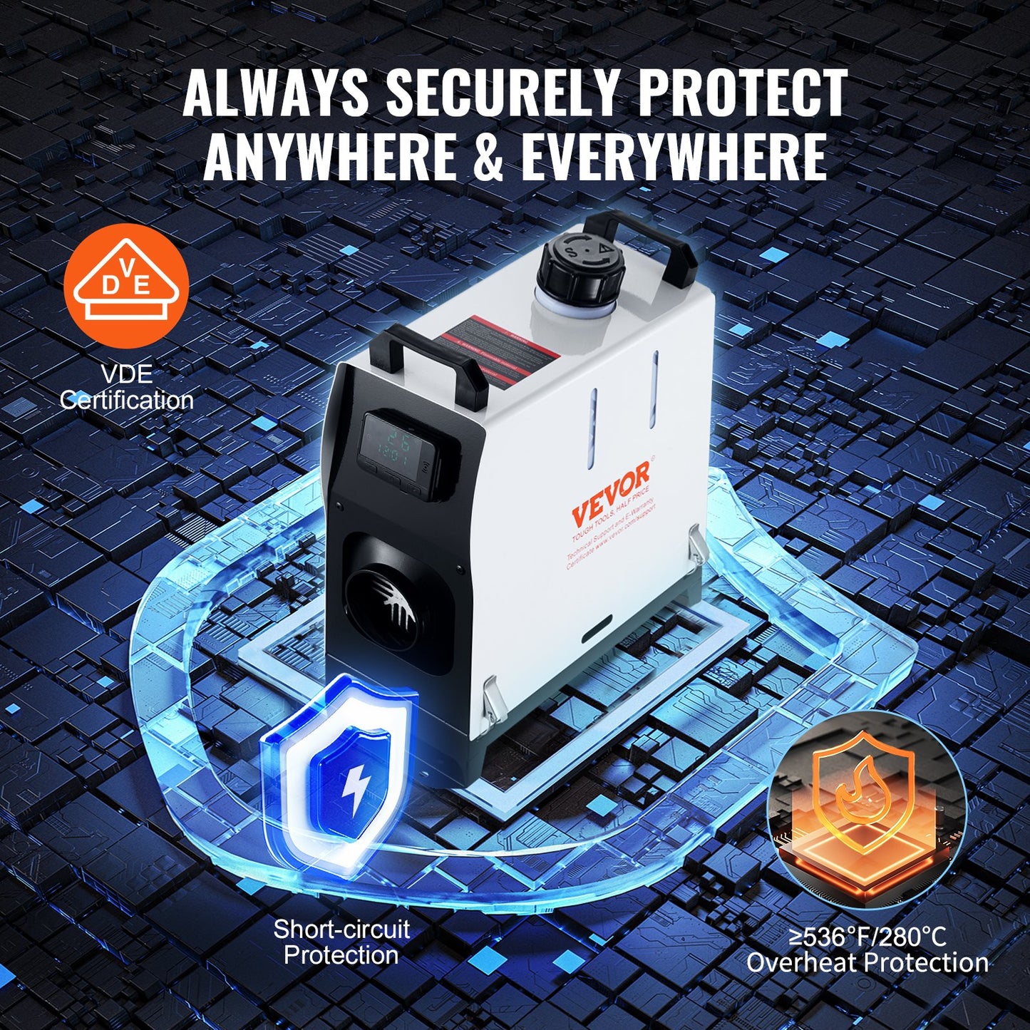 5-8 kW Dieselheizung, All-in-One-Diesel-Luftheizung mit Fernbedienung und LCD-Bildschirm, schnelles Aufheizen, geräuscharm, tragbare Dieselheizung für LKW, Transporter, Wohnmobil, Anhänger und Camper