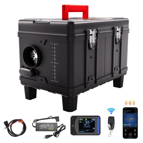 8KW Diesel Heater, 12V/24V All in One Diesel Air Heater, with Bluetooth APP Control, Remote Control and Display Screen, CO Alarm, Fast Heating Portable Diesel Heater for Vehicles and Garage