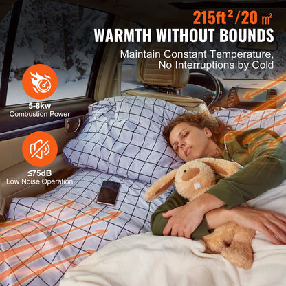 5-8KW Diesel Heater, Diesel Air Heater All in One with Remote Control and LCD Screen, Fast Heating Low Noise, Portable Diesel Heater for Truck Van RV Trailer Camper