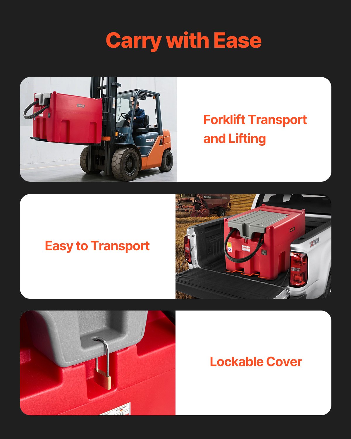 Portable Diesel & Gasoline Tank, 440L, 10 GPM Flow Rate, Diesel Fuel Tank with 12V Electric Transfer Pump, 13.1ft Hose, Auto Fueling Nozzle, Transfer Tank for Easy Fuel Transportation, Red