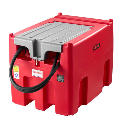 Portable Diesel & Gasoline Tank, 440L, 10 GPM Flow Rate, Diesel Fuel Tank with 12V Electric Transfer Pump, 13.1ft Hose, Auto Fueling Nozzle, Transfer Tank for Easy Fuel Transportation, Red