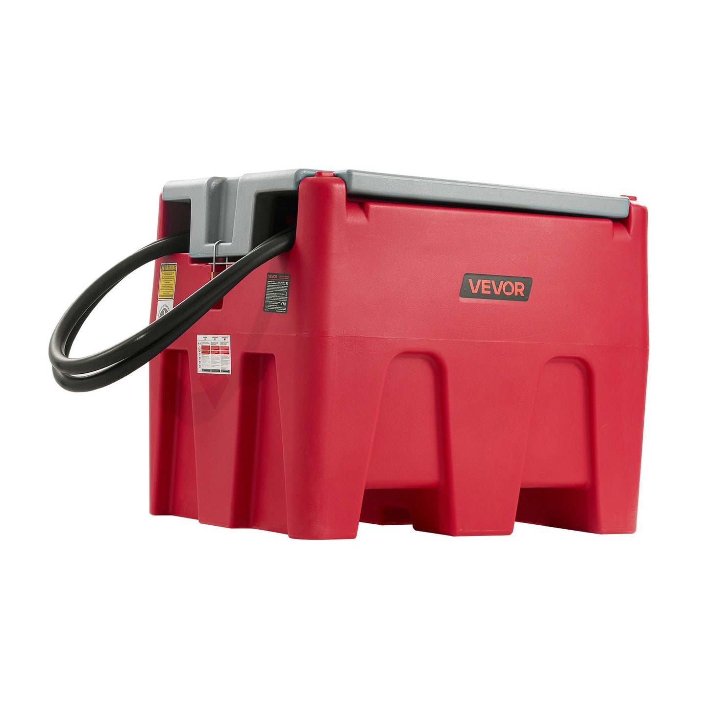 Portable Diesel & Gasoline Tank, 220L, 10 GPM Flow Rate, Diesel Fuel Tank with 12V Electric Transfer Pump, 13.1ft Hose, Auto Fueling Nozzle, Transfer Tank for Easy Fuel Transportation, Red
