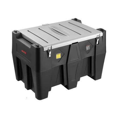 Portable Diesel Tank, 484.5L Capacity & 10 GPM Flow Rate, Gas Fuel Tank with 12V Electric Transfer Pump and 4m Rubber Hose, PE Diesel Transfer Tanks for Easy Fuel Transportation, Black