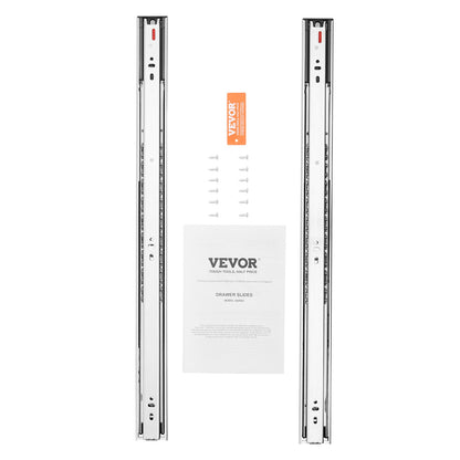 6 Paar Schubladenschienen (609,6 mm) mit seitlicher Montage, robuste Vollauszugsschienen aus Stahl, geräuschlose Soft-Close-Führungen mit Kugellager, Tragkraft: 45 kg