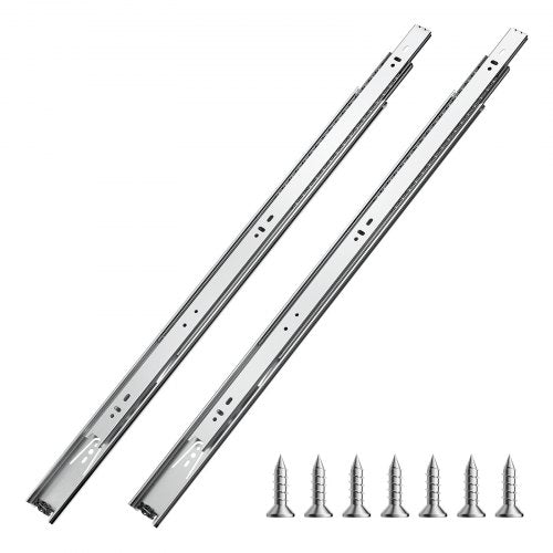 Schubladenschienen, 61 cm (24 Zoll), 10 Paar Vollauszugsschienen mit Kugellager, Tragkraft 45 kg (100 lb), robuste seitliche Montageschienen für Kommodenschubladen, Schubladenschienen für die Küchenreparatur (DIY-Austausch)