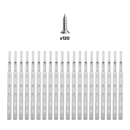 Schubladenschienen, 61 cm (24 Zoll), 10 Paar Vollauszugsschienen mit Kugellager, Tragkraft 45 kg (100 lb), robuste seitliche Montageschienen für Kommodenschubladen, Schubladenschienen für die Küchenreparatur (DIY-Austausch)