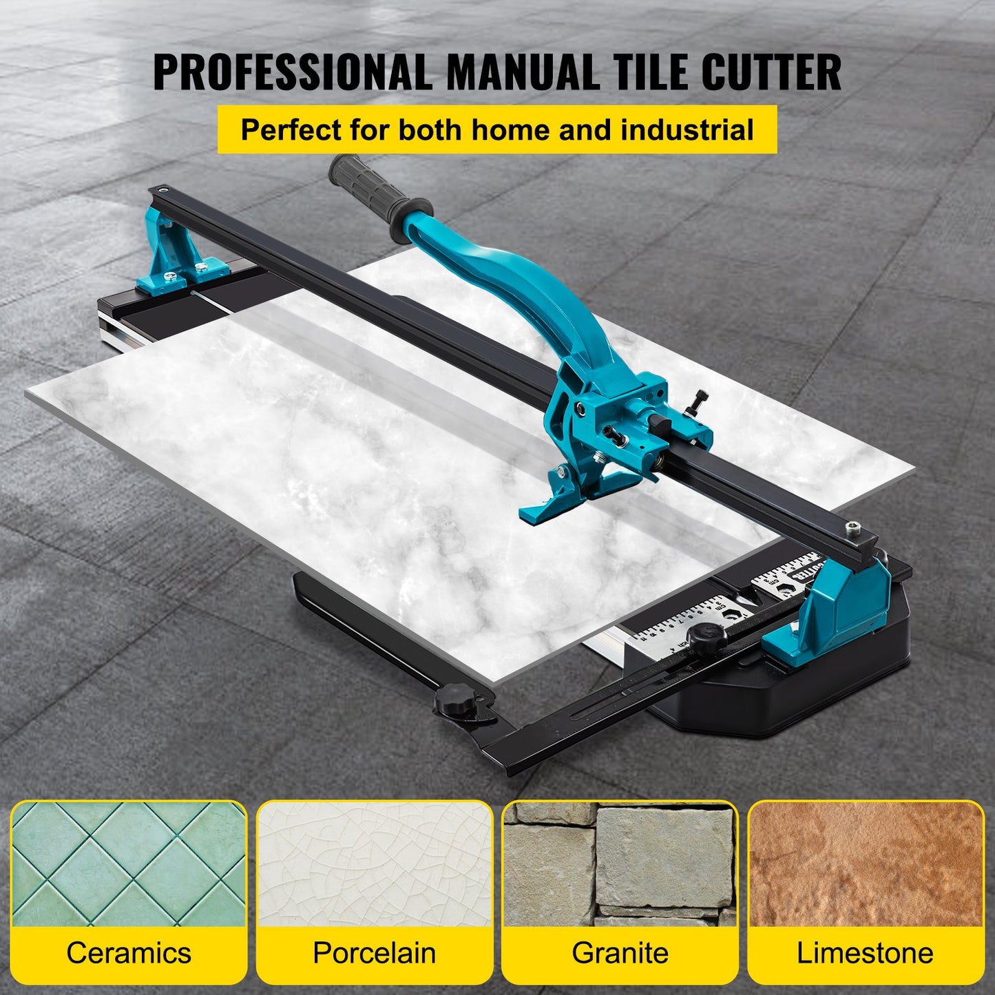 Tile Cutter 1 m Cutting Tool w/ Laser Guide Single Rail Double Brackets