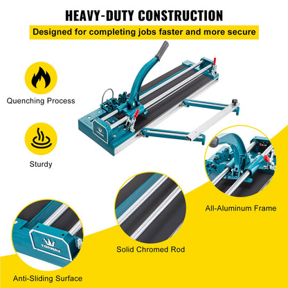 47Inch/1200mm Tile Cutter Double Rail Manual Tile Cutter 3/5 in Cap with Precise Laser Positioning Manual Tile Cutter Tools for Precision Cutting