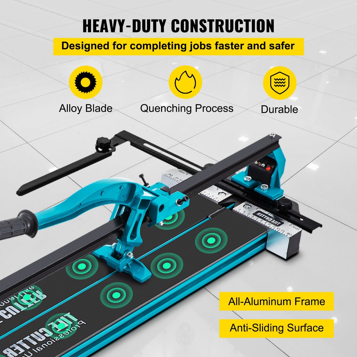 600 mm Tile Cutter Single Rail Double Brackets Manual Tile Cutter 1.5 cm Cap w/Precise Laser Manual Tile Cutter Tools for Precision Cutting
