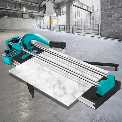 24 Inch/600mm Tile Cutter Double Rails & Brackets Manual Tile Cutter 3/5 in Cap with Precise Laser Manual Tile Cutter Tools for Precision Cutting