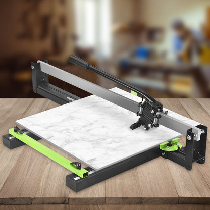31 Inch Blue Manual Tile Cutter with Precise Laser Positioning & Anti-sliding Rubber Surface Single Rail & Bracket Suitable for Porcelain and Ceramic Floor Tiles