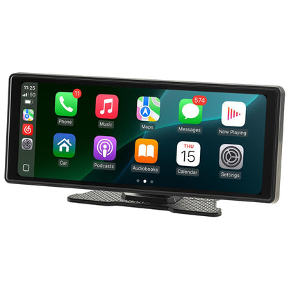 Kabelloses Autoradio, tragbares 254-mm-HD-Touchscreen-Radio, kompatibel mit Apple CarPlay und Android Auto, CarPlay-Bildschirm für das Auto mit Sprachsteuerung, MirrorLink, Bluetooth und GPS-Navigation