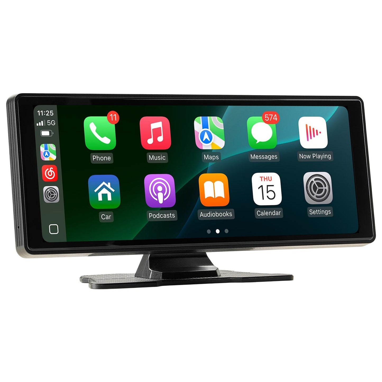 Kabelloses Autoradio, tragbares 254-mm-HD-Touchscreen-Radio, kompatibel mit Apple CarPlay und Android Auto, CarPlay-Bildschirm für das Auto mit Sprachsteuerung, MirrorLink, Bluetooth und GPS-Navigation