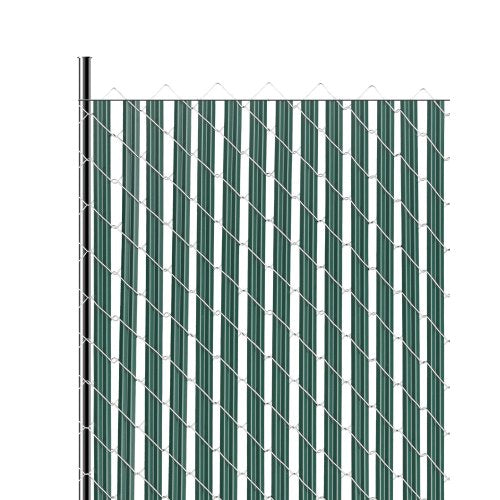 Bottom Locking Privacy Slats, Single-Wall Vertical Bottom-Locking Slats for Chain-Link Fence, High-Density HDPE Chain Link Slats Ideally Fit 5' High Fence for Garden, Farm, Sports Field(Green)
