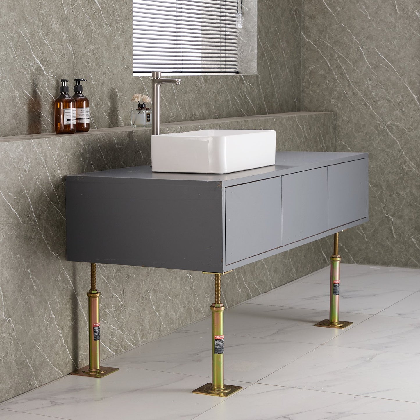 4PCS Adjustable Floor Jack Post House Floor Leveling Lift 29.5 cm-40.6 cm Height