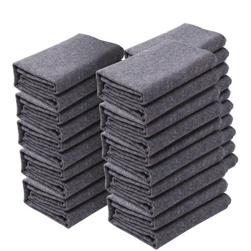 Moving Blankets,182.9 x 137.2 cm, 9.5 kg/dz Weight, 12 Packs, Professional Recycled Cotton Packing Blanket, Large Heavy Duty Shipping Mover Pads Perfect for Protecting Furniture, Floors, Appliances