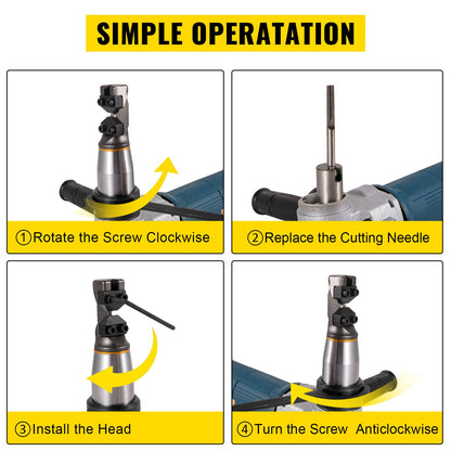Elektrischer Metallknüppel 625 W, 1000 U/min Hochgeschwindigkeitsrotor, 110 V, inkl. Ersatzklingen und Aufbewahrungskoffer. Geeignet zum Schneiden von Edelstahl, Aluminium und Kunststoff.