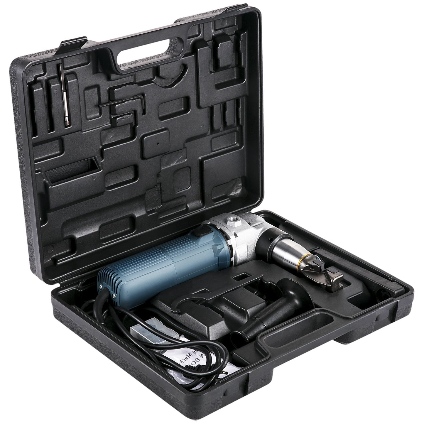 Elektrischer Metallknüppel 625 W, 1000 U/min Hochgeschwindigkeitsrotor, 110 V, inkl. Ersatzklingen und Aufbewahrungskoffer. Geeignet zum Schneiden von Edelstahl, Aluminium und Kunststoff.