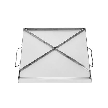 Edelstahl-Grillplatte, 45,7 x 40,6 cm (18 x 16 Zoll), universelle flache rechteckige Platte, Gasgrill-Grillplatte für BBQ-Grill, Teppanyaki, tragbares Familienkochgeschirr mit Griff, für Camping, Grillpartys