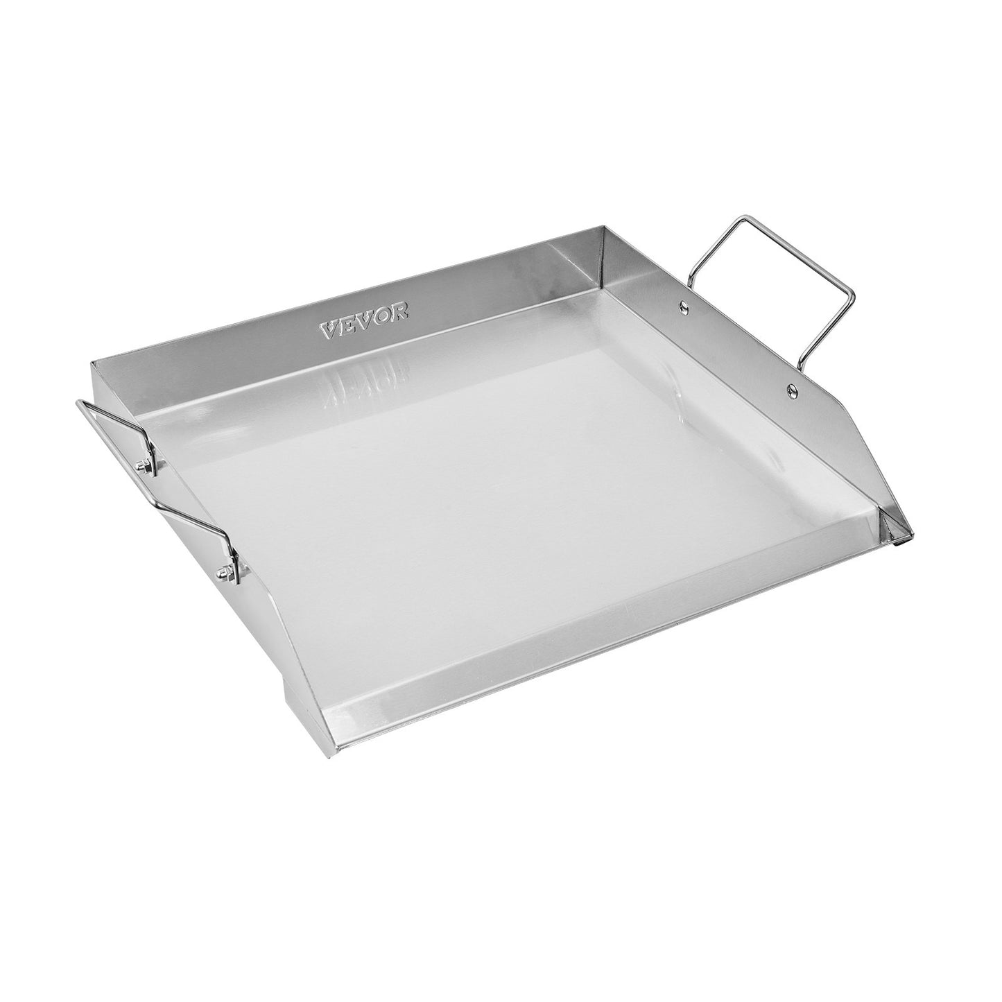 Edelstahl-Grillplatte, 45,7 x 40,6 cm (18 x 16 Zoll), universelle flache rechteckige Platte, Gasgrill-Grillplatte für BBQ-Grill, Teppanyaki, tragbares Familienkochgeschirr mit Griff, für Camping, Grillpartys