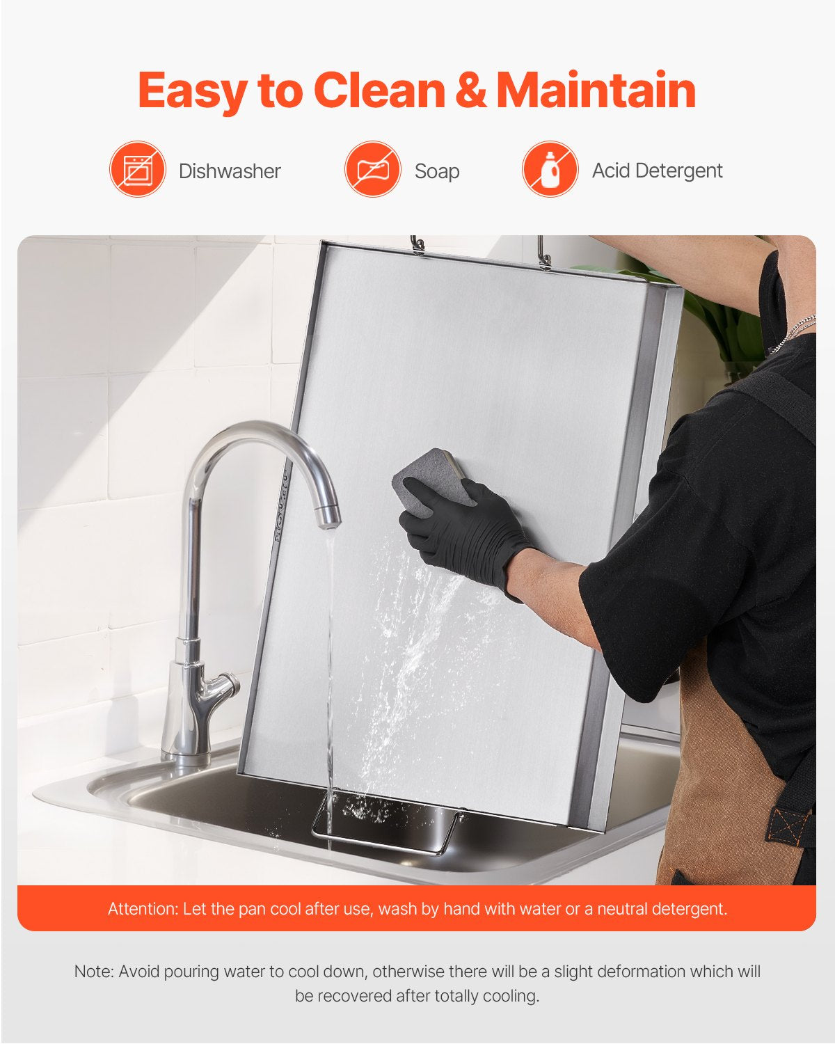 Edelstahl-Grillplatte, 58 x 41 cm (23 x 16 Zoll), universelle flache rechteckige Platte, Gasgrill-Grillplatte für BBQ-Grill, Teppanyaki, tragbares Familienkochgeschirr mit Griff, für Camping, Grillpartys