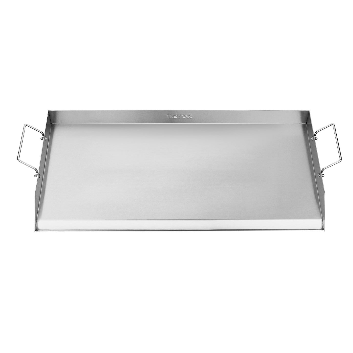 Edelstahl-Grillplatte, 81 x 41 cm (32 x 16 Zoll), universelle flache rechteckige Platte, Gasgrill-Grillplatte für BBQ-Grill, Teppanyaki, tragbares Familienkochgeschirr mit Griff, für Camping, Grillpartys