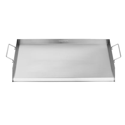 Edelstahl-Grillplatte, 81 x 41 cm (32 x 16 Zoll), universelle flache rechteckige Platte, Gasgrill-Grillplatte für BBQ-Grill, Teppanyaki, tragbares Familienkochgeschirr mit Griff, für Camping, Grillpartys