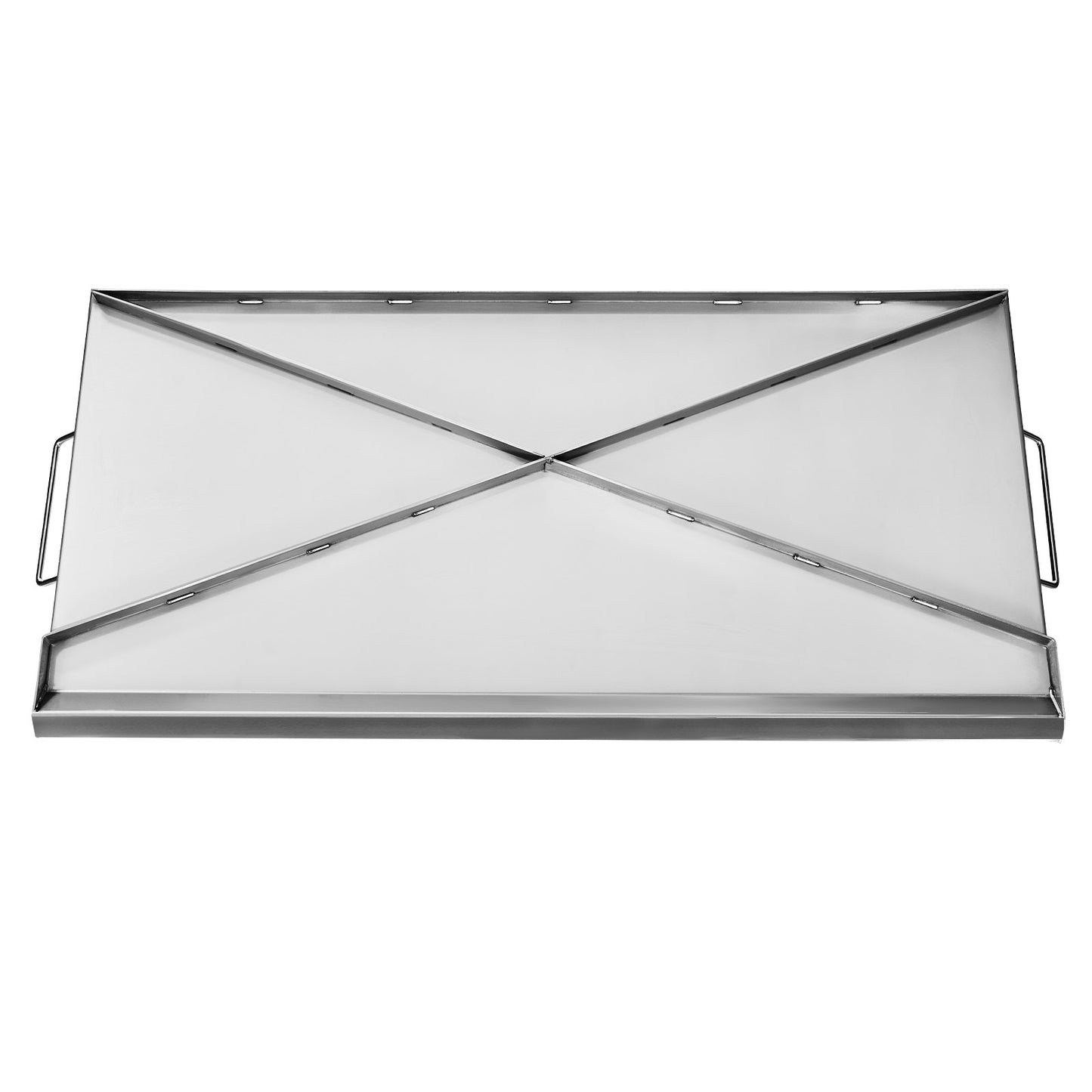 Edelstahl-Grillplatte, 81 x 41 cm (32 x 16 Zoll), universelle flache rechteckige Platte, Gasgrill-Grillplatte für BBQ-Grill, Teppanyaki, tragbares Familienkochgeschirr mit Griff, für Camping, Grillpartys