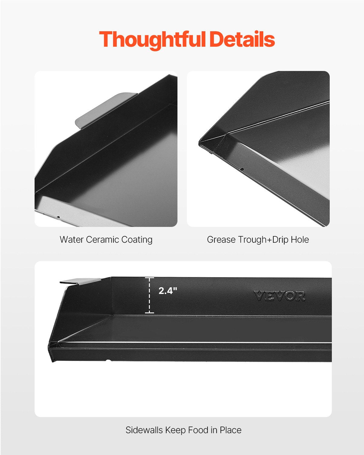 Grillplatte aus Kohlenstoffstahl, 56 x 41 cm (22 x 16 Zoll), universelle, flache, rechteckige Platte, Gasgrillplatte für BBQ, Teppanyaki, tragbares Familienkochgeschirr, für Camping, Grillpartys, Schwarz