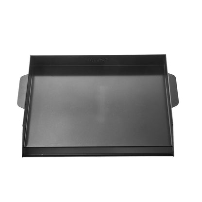 Grillplatte aus Kohlenstoffstahl, 56 x 41 cm (22 x 16 Zoll), universelle, flache, rechteckige Platte, Gasgrillplatte für BBQ, Teppanyaki, tragbares Familienkochgeschirr, für Camping, Grillpartys, Schwarz