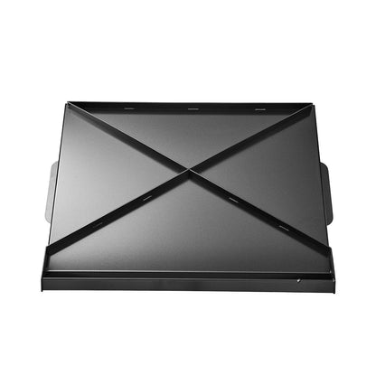 Grillplatte aus Kohlenstoffstahl, 56 x 41 cm (22 x 16 Zoll), universelle, flache, rechteckige Platte, Gasgrillplatte für BBQ, Teppanyaki, tragbares Familienkochgeschirr, für Camping, Grillpartys, Schwarz