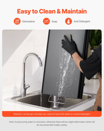 Grillplatte aus Kohlenstoffstahl, 81 x 36 cm (32 x 14 Zoll), universelle, flache, rechteckige Platte, Gasgrillplatte für BBQ-Grill, Teppanyaki, tragbares Familienkochgeschirr mit Griff, für Camping, Grillpartys