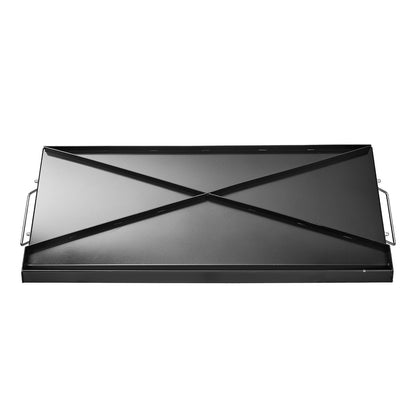 Grillplatte aus Kohlenstoffstahl, 81 x 36 cm (32 x 14 Zoll), universelle, flache, rechteckige Platte, Gasgrillplatte für BBQ-Grill, Teppanyaki, tragbares Familienkochgeschirr mit Griff, für Camping, Grillpartys