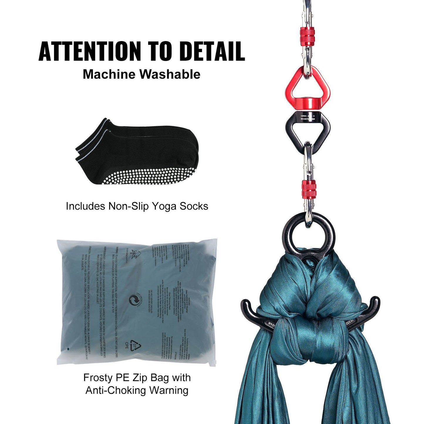 Aerial Silk & Yoga Swing, 8.7 Yards, Aerial Yoga Hammock Kit with 100gsm Nylon Fabric, Full Rigging Hardware & Easy Set-up Guide, Antigravity Flying for All Levels Fitness Bodybuilding, Green