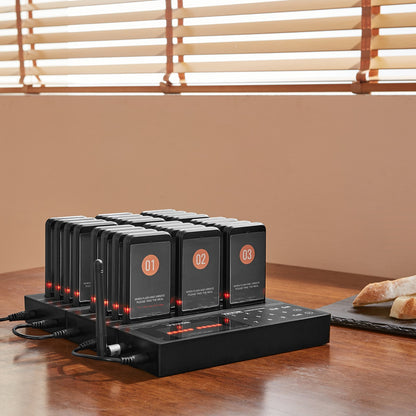 Restaurant-Pagersystem, kabellos, 400 m Reichweite, Warteschlangensignal, Gästeruf-Piepser mit Vibrations- und Blinkfunktion, 24 Summer für Imbisswagen, Kirchen, Kindergärten, Krankenhäuser